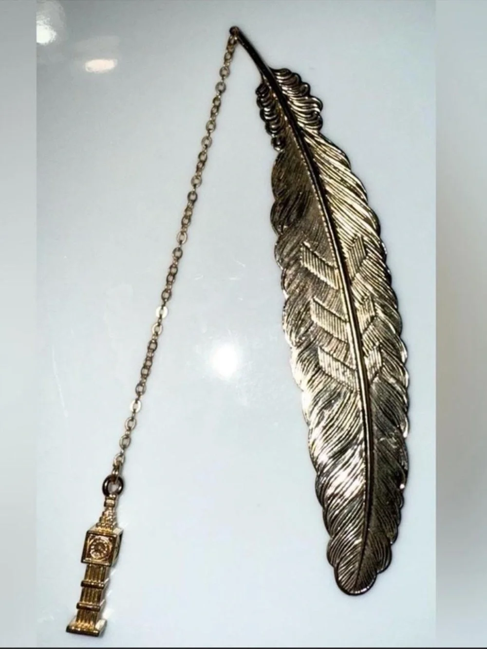 $3 Vintage Feather Bookmark with Big Ben Charm - Brass Tone$3 WHEN BUNDLED WITH